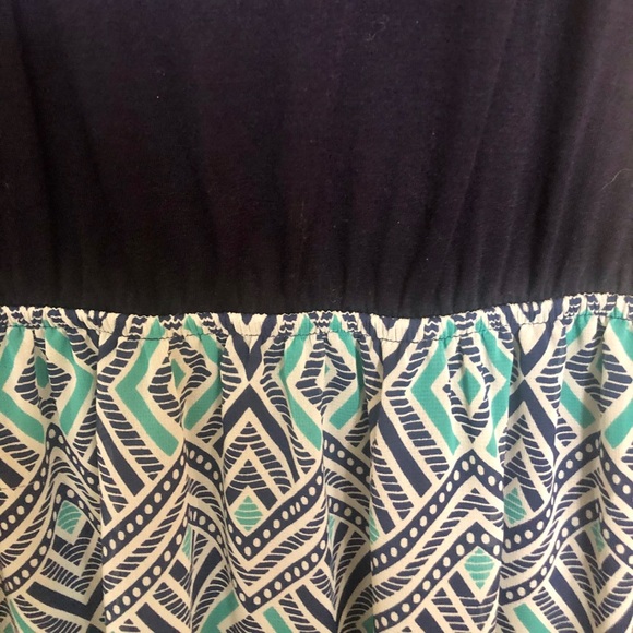 Charming Charlie Navy Blue Pattern Maxi Dress (M) - Picture 2 of 2